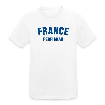 PERPIGNAN France Frankreich - Männer T-Shirt atmungsaktiv - Weiß - Vorne - AI Model Male 185 dark (185cm)