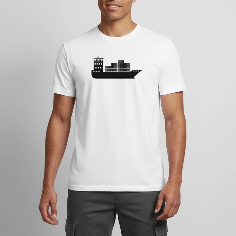 Seecontainerschiff oder Boot mit Containern Männer T-Shirt atmungsaktiv