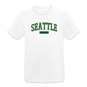 Seattle Washington USA - Men's Breathable T-Shirt - white - Front - AI Model Male 185 dark (185cm)