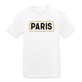 Schwarz-Gold-Pariser Schild – Französisches Stadtschild - Männer T-Shirt atmungsaktiv - Weiß - Vorne - AI Model Male 185 dark (185cm)