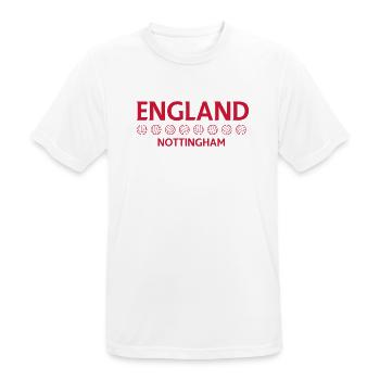 Nottingham England Fußballemblem - Männer T-Shirt atmungsaktiv - Weiß - Vorne - AI Model Male 185 dark (185cm)