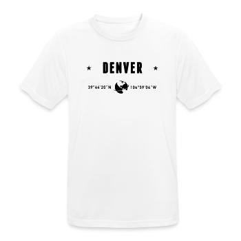 Denver, Colorado, coordonnées : planète Terre - T-shirt respirant Homme - blanc - Devant - AI Model Male 185 dark (185cm)