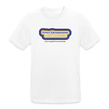 Extra Chromosom Extra Awesome - Männer T-Shirt atmungsaktiv - Weiß - Vorne - AI Model Male 185 dark (185cm)