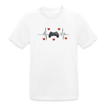 Herz_fuer_Gaming - T-shirt respirant Homme - blanc - Devant - AI Model Male 185 dark (185cm)