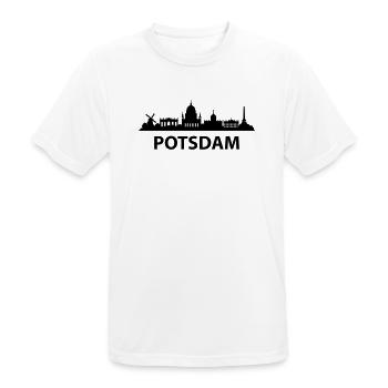 Potsdam SKYLINE - Männer T-Shirt atmungsaktiv - Weiß - Vorne - AI Model Male 185 dark (185cm)