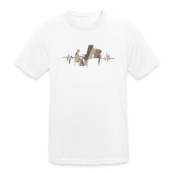 Pianist am Flügel mit Herzschlag - Männer T-Shirt atmungsaktiv - Weiß - Vorne - AI Model Male 185 dark (185cm)