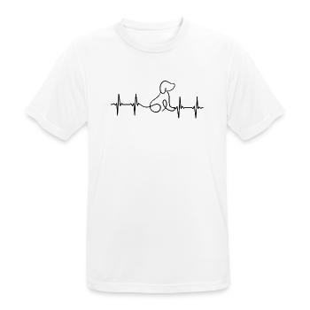 Hund EKG Herzschlag - Männer T-Shirt atmungsaktiv - Weiß - Vorne - AI Model Male 185 dark (185cm)