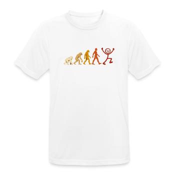 Evolution Mensch Freude Retro Design - Männer T-Shirt atmungsaktiv - Weiß - Vorne - AI Model Male 185 dark (185cm)