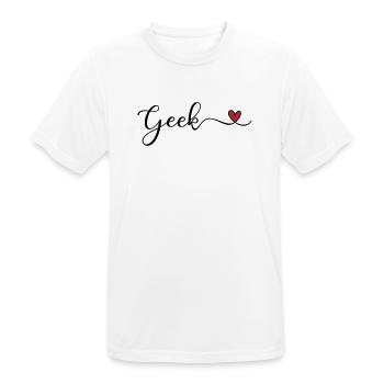 Geek - Männer T-Shirt atmungsaktiv - Weiß - Vorne - AI Model Male 185 dark (185cm)