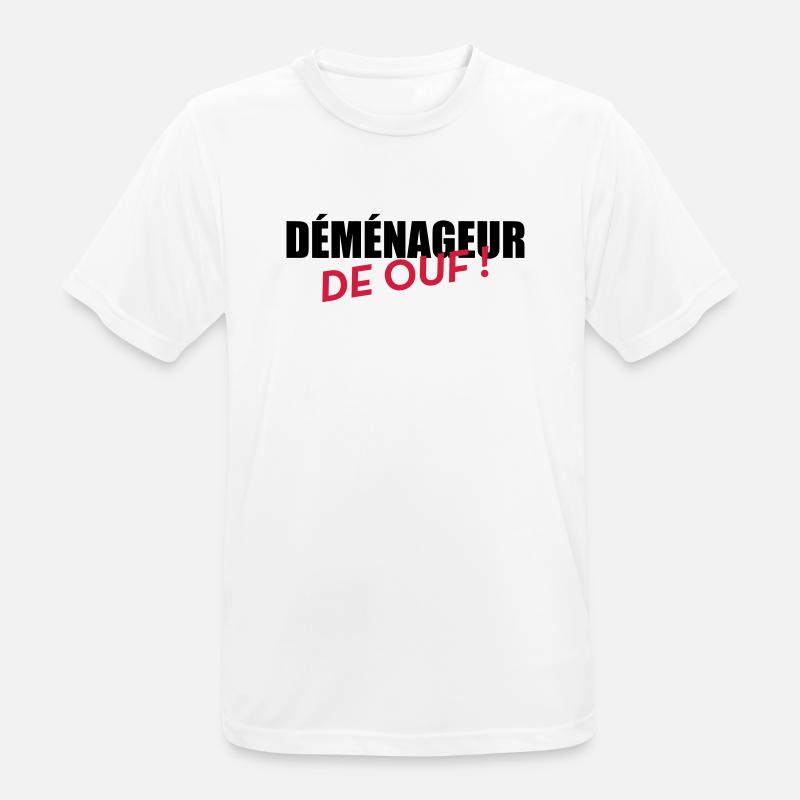 frachtführer / möbelpacker / mover / bewegen - Männer T-Shirt atmungsaktiv - Weiß