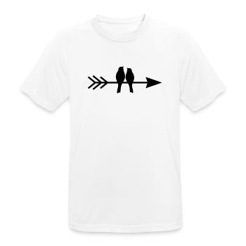 Bird birds couple on arrow gift love - Men's Breathable T-Shirt - white - Front - AI Model Male 185 dark (185cm)