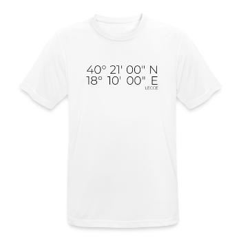 Coordonnées : Lecce, Pouilles, Italie - T-shirt respirant Homme - blanc - Devant - AI Model Male 185 dark (185cm)