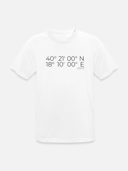 Koordinaten Lecce Apulien Italien - Männer T-Shirt atmungsaktiv - Weiß