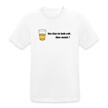 Glas halb voll Realist - Männer T-Shirt atmungsaktiv - Weiß - Vorne - AI Model Male 185 dark (185cm)