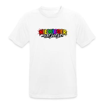 Nie Wieder ist Jetzt Graffiti - Männer T-Shirt atmungsaktiv - Weiß - Vorne - AI Model Male 185 dark (185cm)