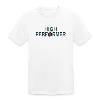 High Performer – Starkes Motiv - Männer T-Shirt atmungsaktiv - Weiß - Vorne - AI Model Male 185 dark (185cm)