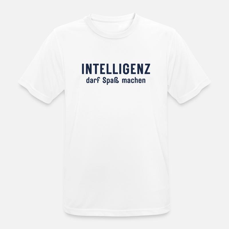 Intelligence can be fun Statement Design - Men's Breathable T-Shirt - white