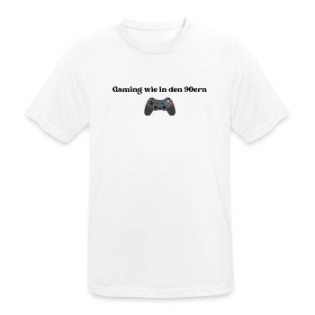 Gaming wie in den 90ern - Männer T-Shirt atmungsaktiv - Weiß - Vorne - AI Model Male 185 dark (185cm)
