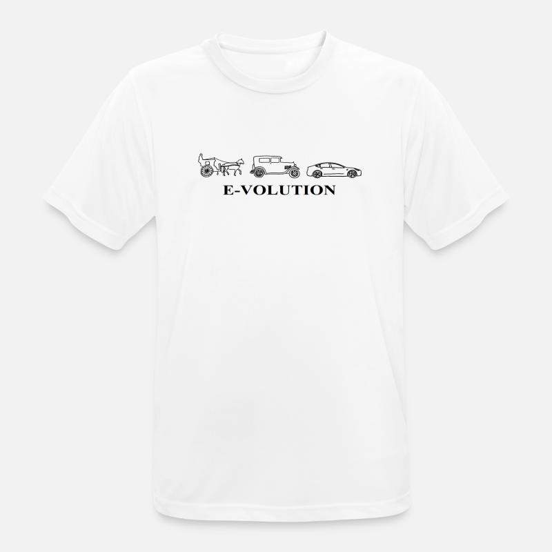 E-Volution Auto Evolution - Männer T-Shirt atmungsaktiv - Weiß