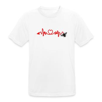 Cardio-Herzfrequenz, Biene mit Stachel oder Pfeil - Männer T-Shirt atmungsaktiv - Weiß - Vorne - AI Model Male 185 dark (185cm)