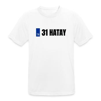 31 Hatay Kennzeichen | Türkisches Kennzeichen - Männer T-Shirt atmungsaktiv - Weiß - Vorne - AI Model Male 185 dark (185cm)