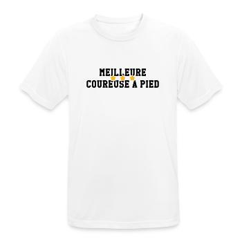 Course à Pied / Running / Jogging / Coureur - T-shirt respirant Homme - blanc - Devant - AI Model Male 185 dark (185cm)