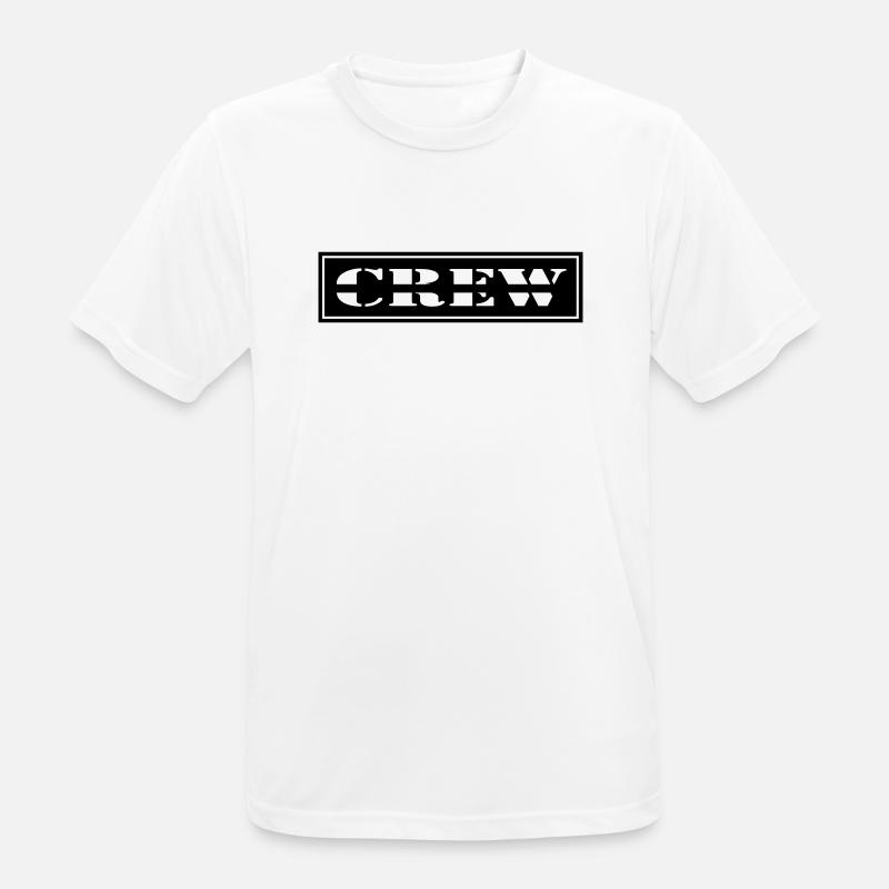 Conception de l’équipage sous forme de patch - T-shirt respirant Homme - blanc