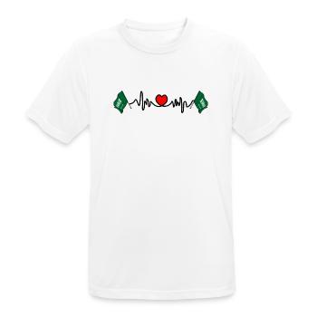 Heart rate cardio for Saudi Arabia - Men's Breathable T-Shirt - white - Front - AI Model Male 185 dark (185cm)