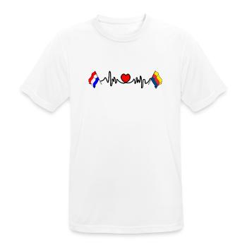 Cardio coeur Drapeau Pays-Bas, Hollande du Nord - T-shirt respirant Homme - blanc - Devant - AI Model Male 185 dark (185cm)