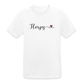 Pferde mit Herz - Männer T-Shirt atmungsaktiv - Weiß - Vorne - AI Model Male 185 dark (185cm)