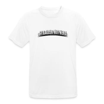 St Galler mit Herz mit Linienraster schmutzig - Männer T-Shirt atmungsaktiv - Weiß - Vorne - AI Model Male 185 dark (185cm)