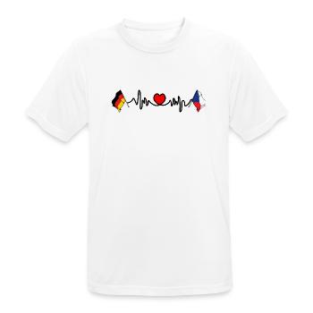 Cardioherz mit Flagge Deutschland und Flagge Tschechien - Männer T-Shirt atmungsaktiv - Weiß - Vorne - AI Model Male 185 dark (185cm)