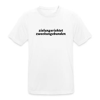 zielungerichtet zweckungebunden - Männer T-Shirt atmungsaktiv - Weiß - Vorne - AI Model Male 185 dark (185cm)