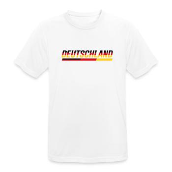 DEUTSCHLAND – Speed Stripe Racing Look - Männer T-Shirt atmungsaktiv - Weiß - Vorne - AI Model Male 185 dark (185cm)