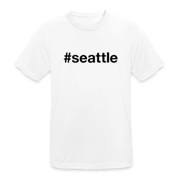 SEATTLE Hashtag Grunge - T-shirt respirant Homme - blanc - Devant - AI Model Male 185 dark (185cm)