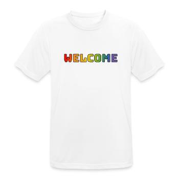 Regenbogen welcome CSD Shirt LGBT lgbtqi queer - Männer T-Shirt atmungsaktiv - Weiß - Vorne - AI Model Male 185 dark (185cm)