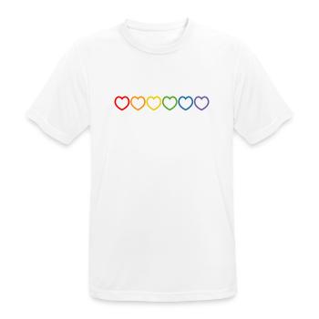 Regenbogenherzchen outline - Männer T-Shirt atmungsaktiv - Weiß - Vorne - AI Model Male 185 dark (185cm)
