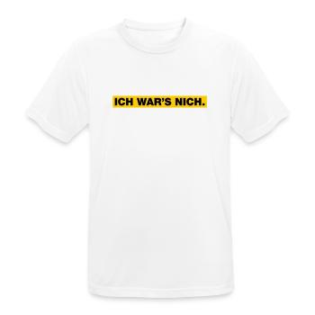 Ich war’s nich... - Männer T-Shirt atmungsaktiv - Weiß - Vorne - AI Model Male 185 dark (185cm)