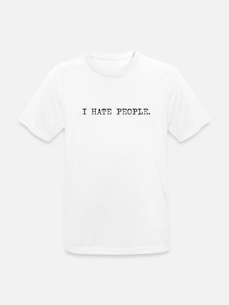 I Hate People Typo Shirt - Männer T-Shirt atmungsaktiv - Weiß
