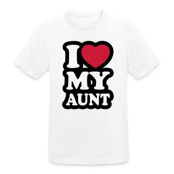 I love my aunt - Ich liebe meine Tante - Männer T-Shirt atmungsaktiv - Weiß - Vorne - AI Model Male 185 dark (185cm)