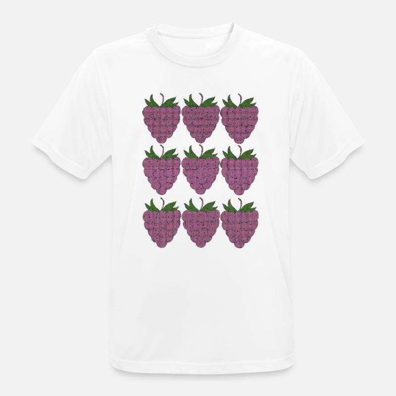 raspberry pattern textile - Men's Breathable T-Shirt - white