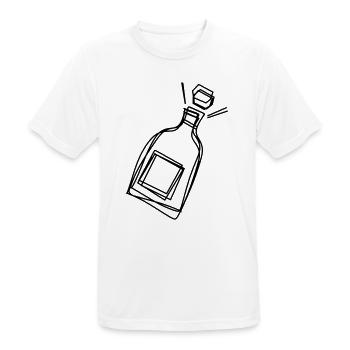Sektflasche handgezeichnet - Männer T-Shirt atmungsaktiv - Weiß - Vorne - AI Model Male 185 dark (185cm)