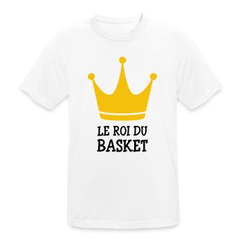 The King of Basketball - Men's Breathable T-Shirt - white - Front - AI Model Male 185 dark (185cm)