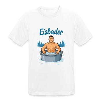 Eisbader Muskelmann im Eisbad - Männer T-Shirt atmungsaktiv - Weiß - Vorne - AI Model Male 185 dark (185cm)
