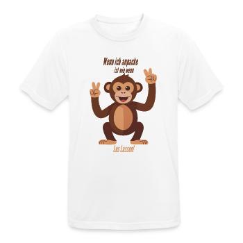 Wenn ich anpacke, ist wie wenn 2 los lassen! - Männer T-Shirt atmungsaktiv - Weiß - Vorne - AI Model Male 185 dark (185cm)