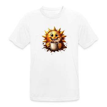 Sonnenkaffee  - Männer T-Shirt atmungsaktiv - Weiß - Vorne - AI Model Male 185 dark (185cm)
