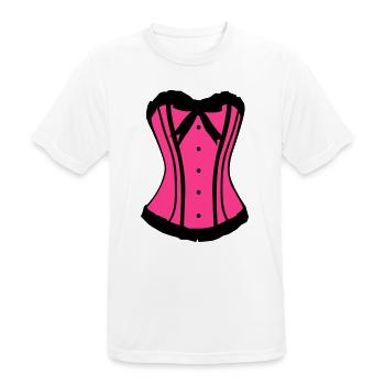 Pinker Korsett Noir-Kontrast - Männer T-Shirt atmungsaktiv - Weiß - Vorne - AI Model Male 185 dark (185cm)