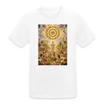 Gott Jesus Bibel Glaube Poster T-Shirt - Männer T-Shirt atmungsaktiv - Weiß - Vorne - AI Model Male 185 dark (185cm)