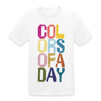 Farben des Tages - Männer T-Shirt atmungsaktiv - Weiß - Vorne - AI Model Male 185 dark (185cm)