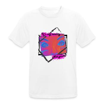 My reality - Männer T-Shirt atmungsaktiv - Weiß - Vorne - AI Model Male 185 dark (185cm)